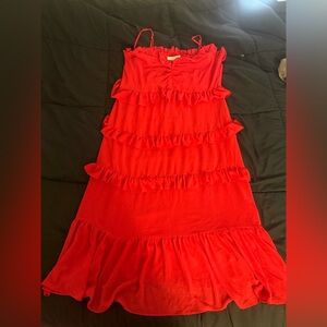 Michael Kors Vibrant RedRuffled Dress